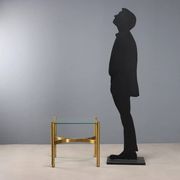 Vintage coffee table in brass and glass, Italian design, 1970s.