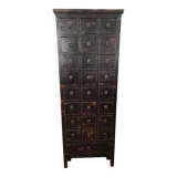 Multi-drawer cabinet with antique patina