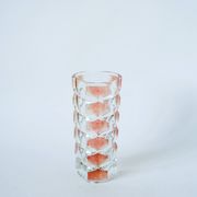 Small transparent and pink glass vase 1960