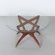 Italian coffee table with teak hairpin legs and brass feet, 1960s