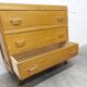 Commode 3 tiroirs pieds compas 1960 couleur miel