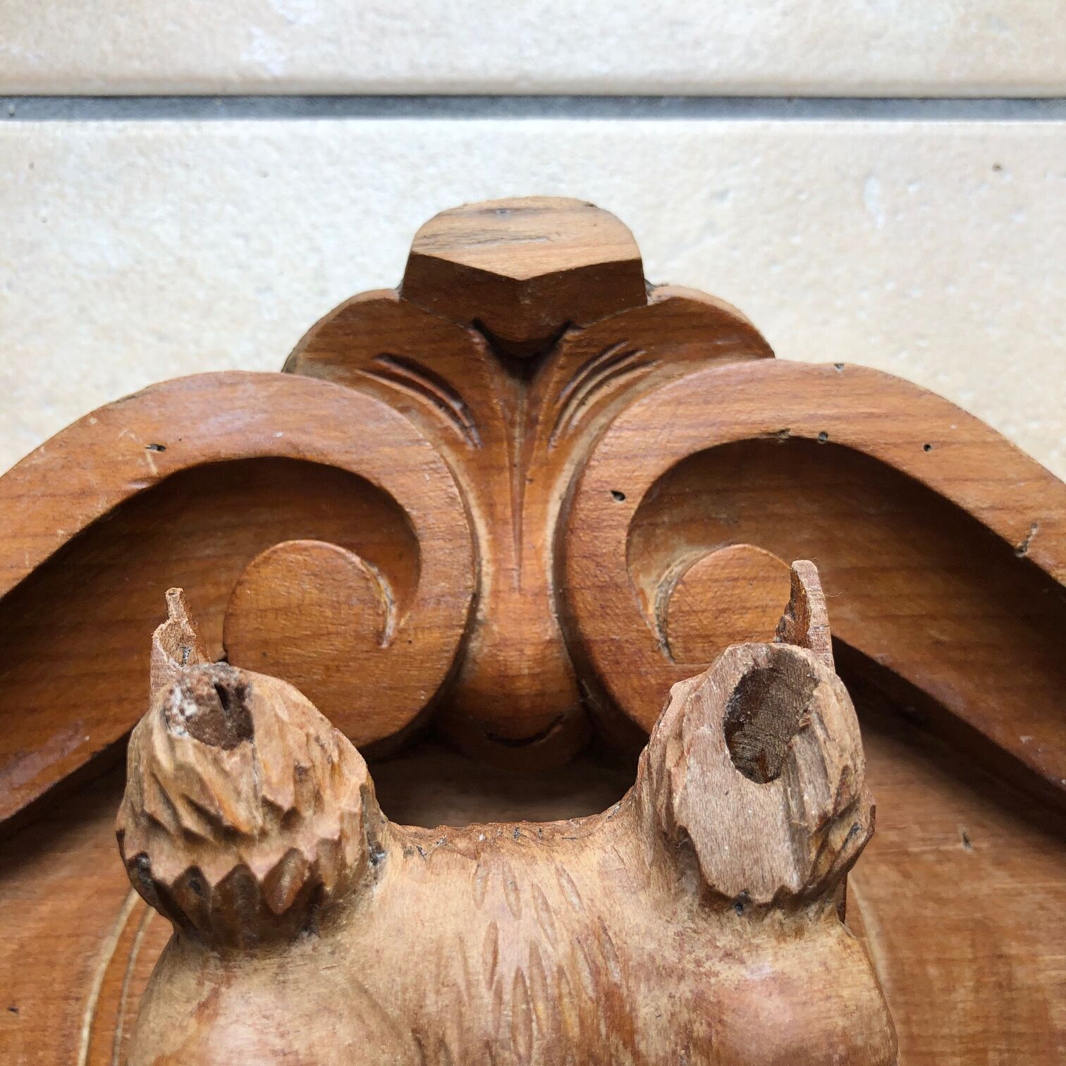 Ibex wooden pediment