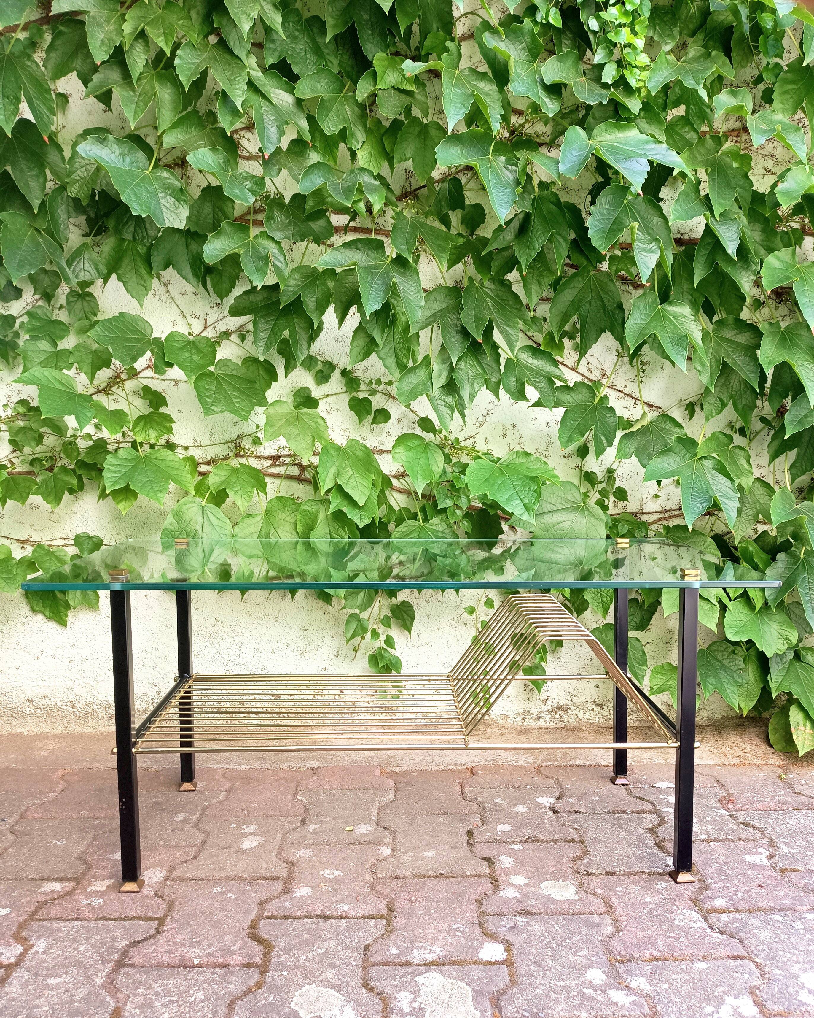 Table basse métal et verre