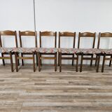 1950s Beech Dining Chairs with Geometric Seat
