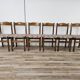 Chaises de salle à manger en hêtre des années 1950 avec assise géométrique