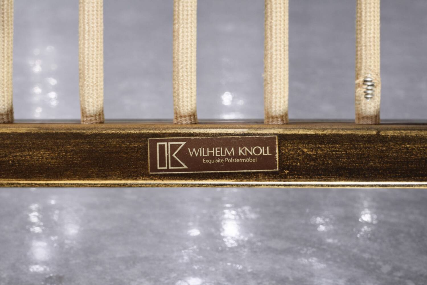 Vintage Mid-Century Modern Wood and Fabric Armchairs from W. Knoll, Set of 2