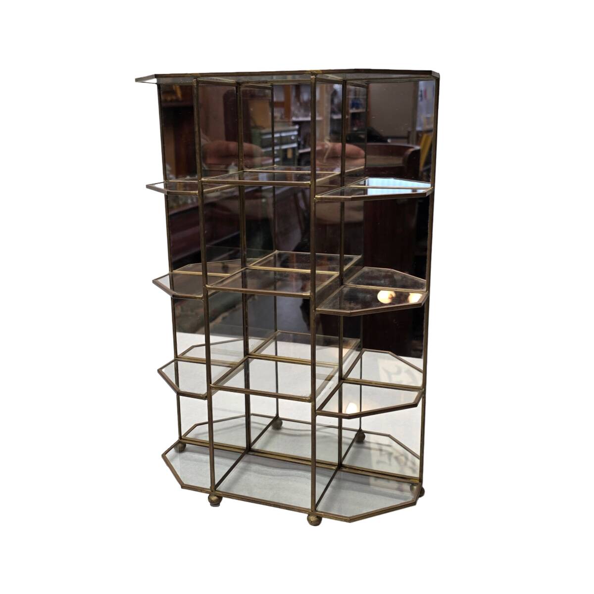 Hollywood Regency Brass Display Case, 1960/70s
