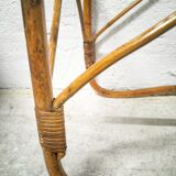 Rattan and glass coffee table