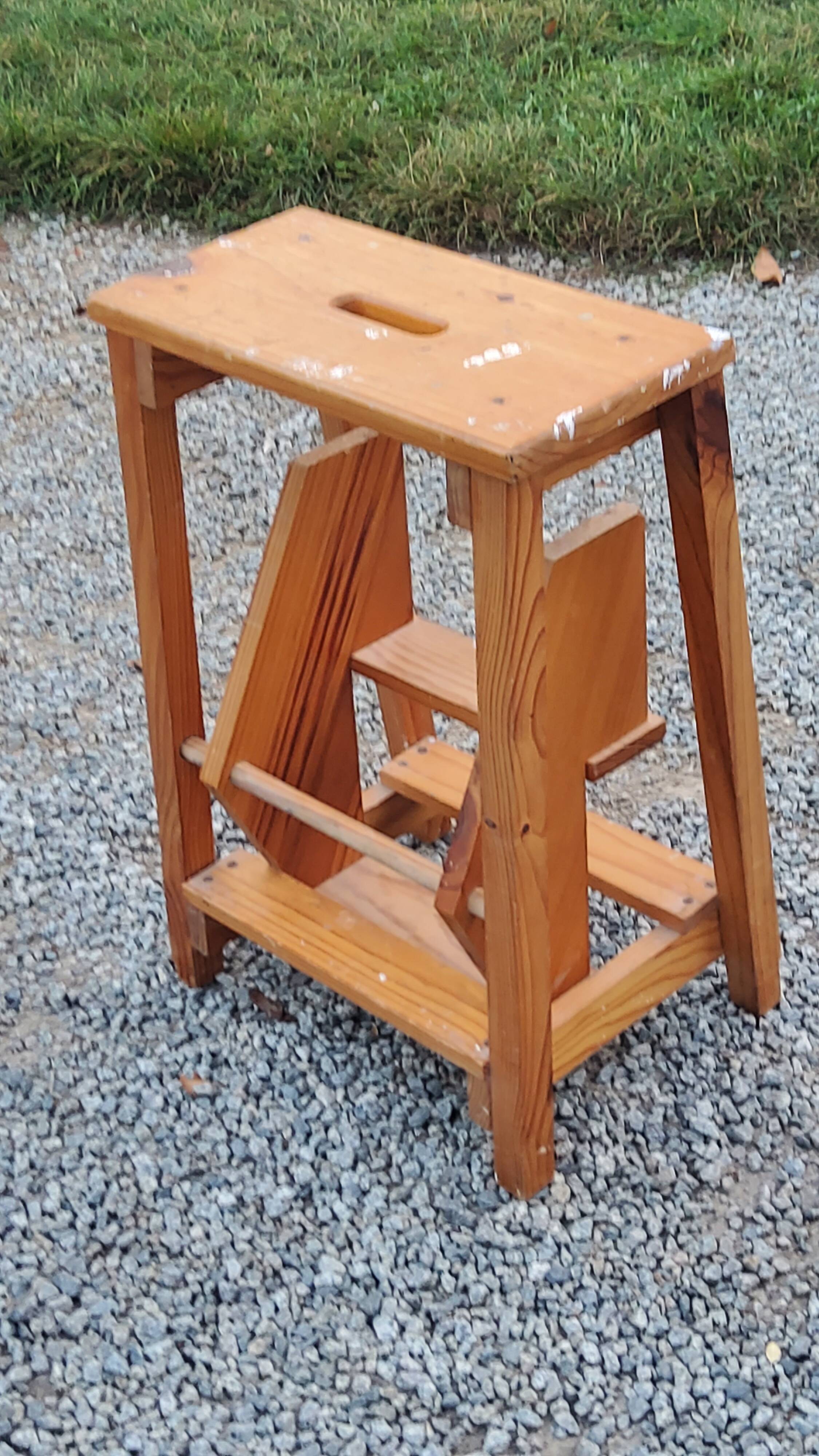 Escabeau en bois pliant 3 marches