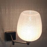 Wall lamp - reading light in chromed metal and opaline globe - 20th century