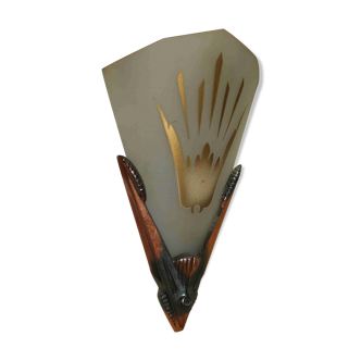 Art Deco corner wall lamp