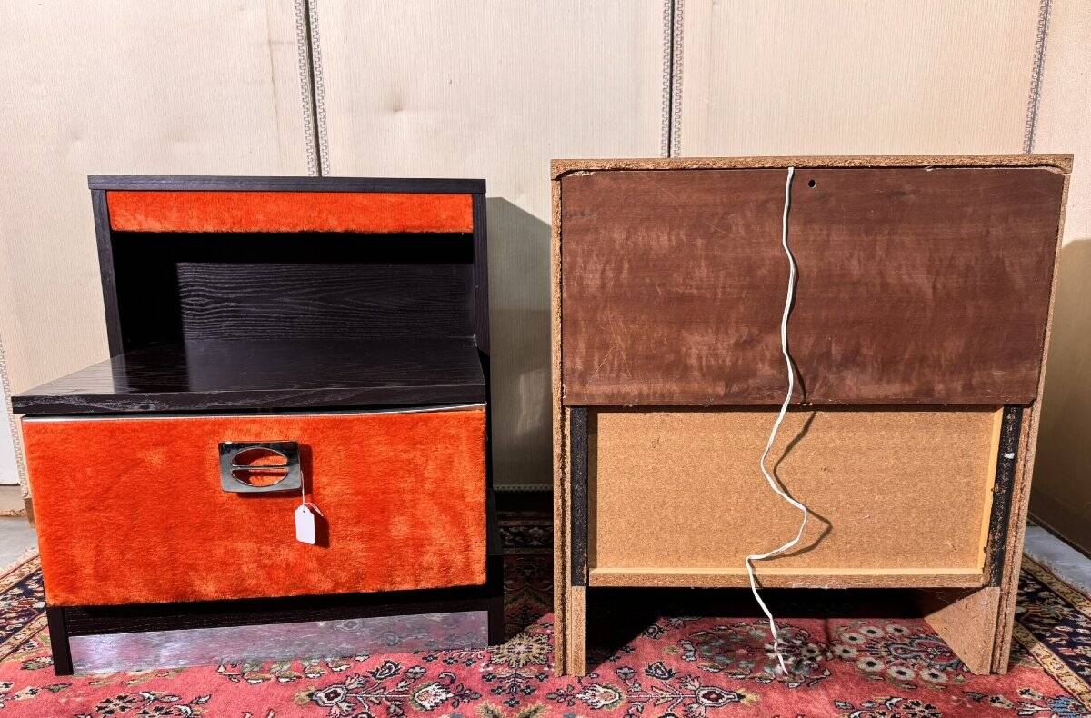vintage 70s bedside tables