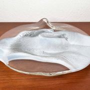 Vintage German glass plate or bowl by Hans Jürgen Richartz for Richartz Art Collection, Mathildenhütte, Solingen, Germany.