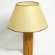 Large 1970s Italian bamboo table lamp with large oiled paper shad