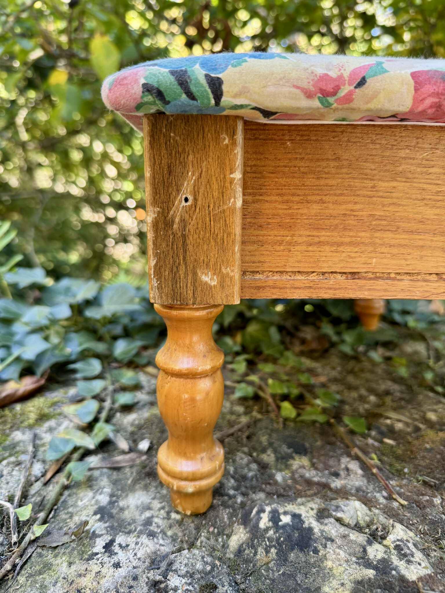 Vintage storage box footrest