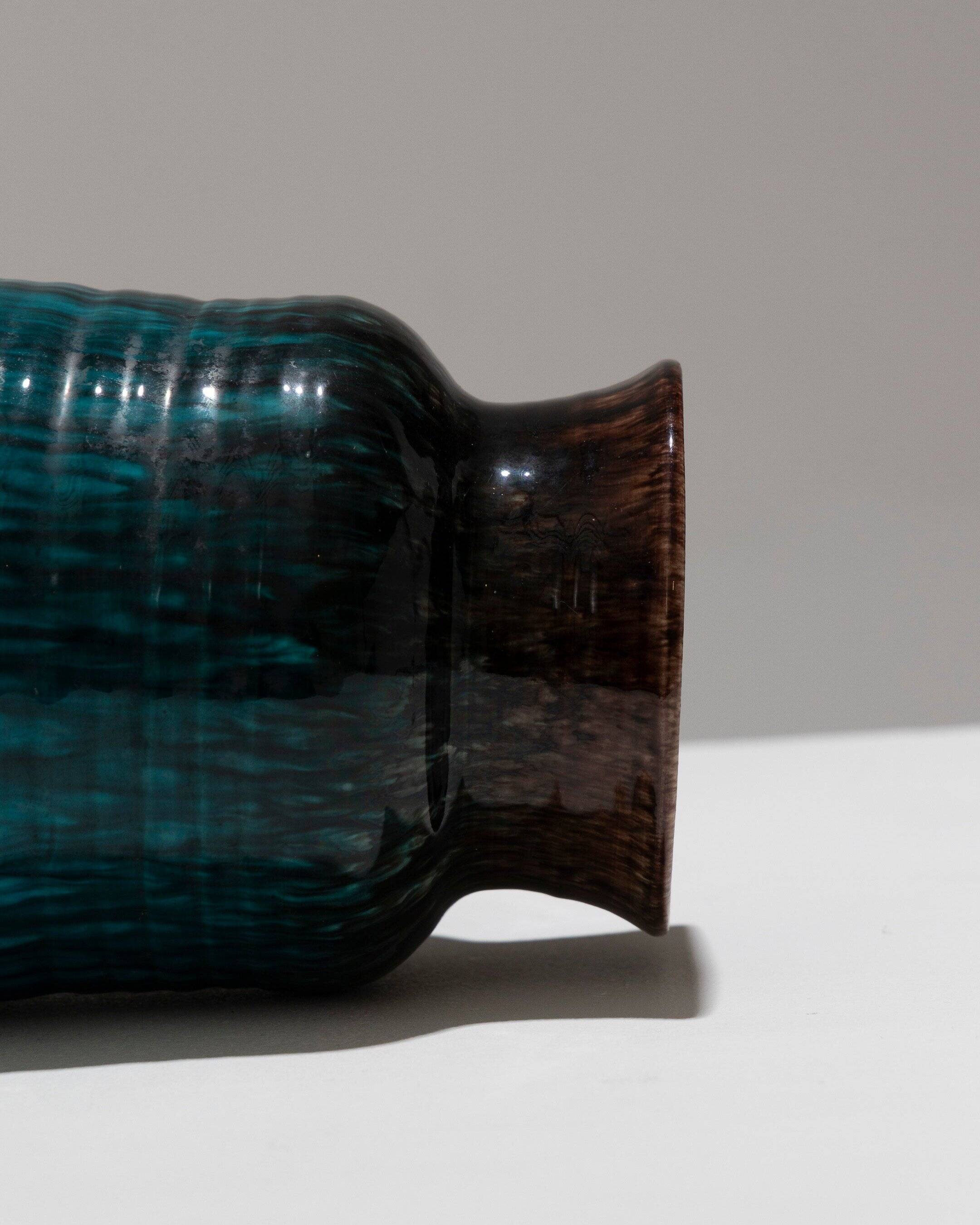 Vase en faïence à coulures, accolay, 1950s