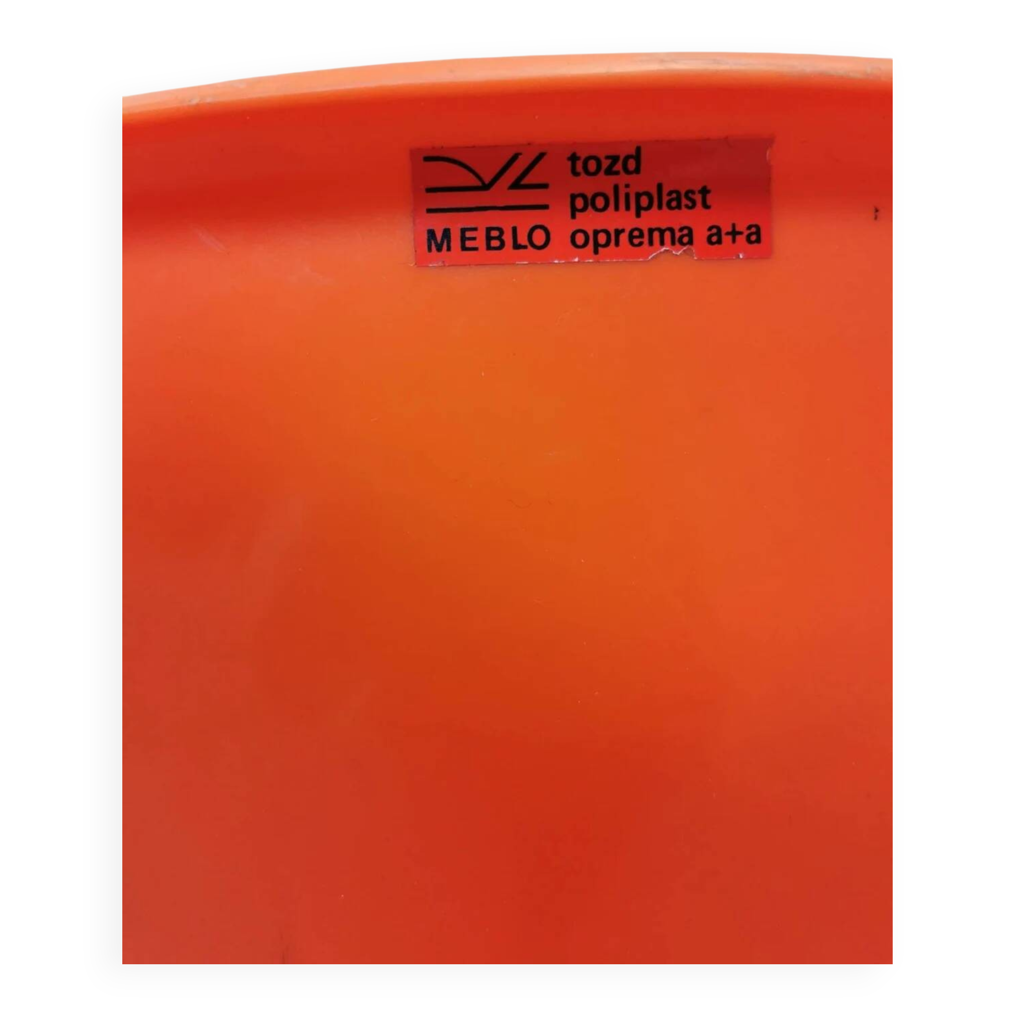 Vintage Overman Meblo Chairs: Orange & Brown Fabric, Stackable - Set of 2