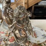 Putti candelabra 4 candles louis xvi style design pieces late 20th century. signed