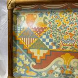 Plateau en rotin vintage