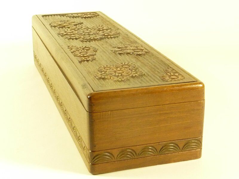 Jean Tirefort, long sculpted wooden box