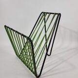 Vintage scoubidou green magazine holder