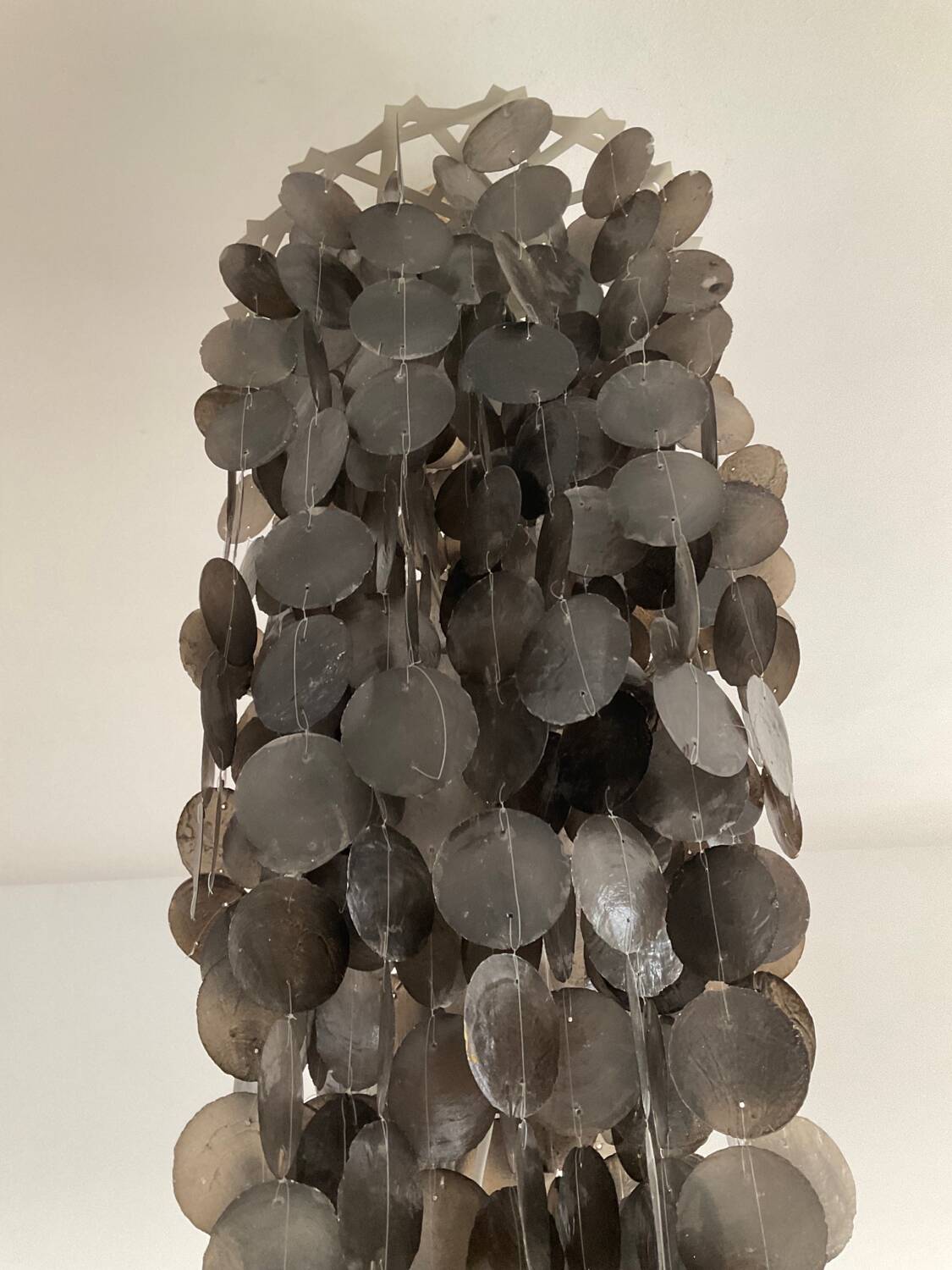 Vintage chandelier with mother-of-pearl pendants