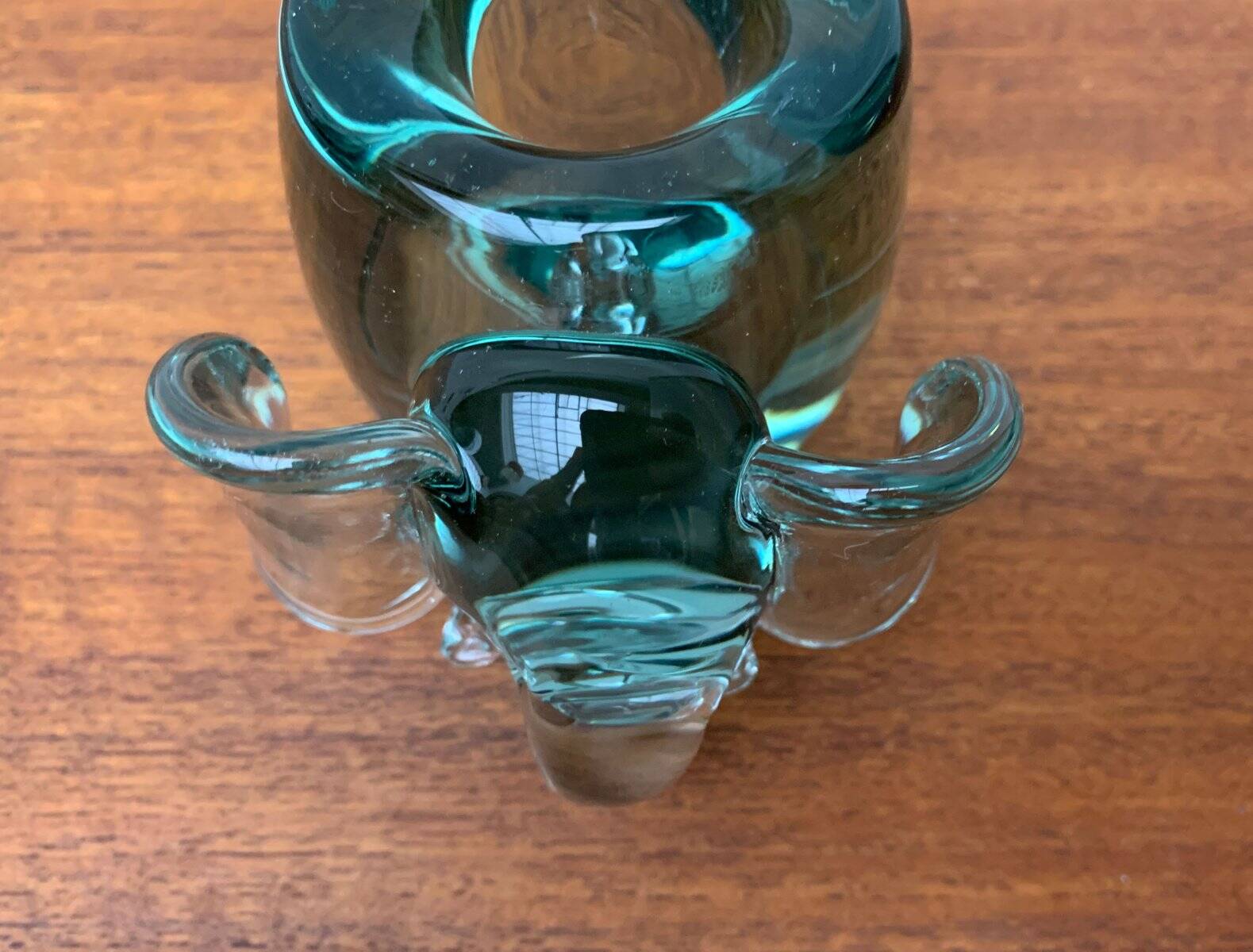 Vintage handmade African glass animal candle holders from Ngwenya Glass, set of 2.