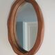Brutalist mirror in solid oak, hand carved, Belgium 1970