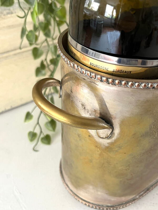 Seau à champagne de style Sheffield pour plusieurs bouteilles en métal argenté