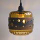 Mid-century brutalist ceiling lamp in green colored glass and copper. Design by Nanny Still - 1960s.
