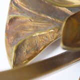 Stunning solid bronze 'Lily' table lamp signed by Maison Charles