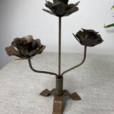 Rose shaped metal candle holder