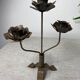 Rose shaped metal candle holder
