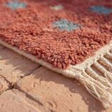 Authentic handmade pure wool Berber rug, size 2/3 m.