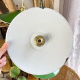 Vintage lampshade in green enamelled sheet metal, customizable