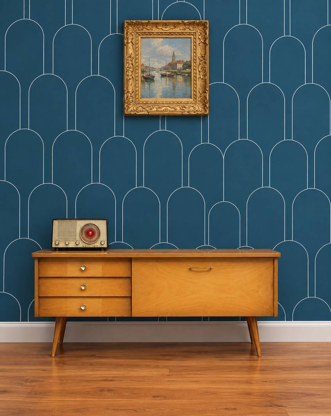 Enfilade meuble tv vintage look scandinave