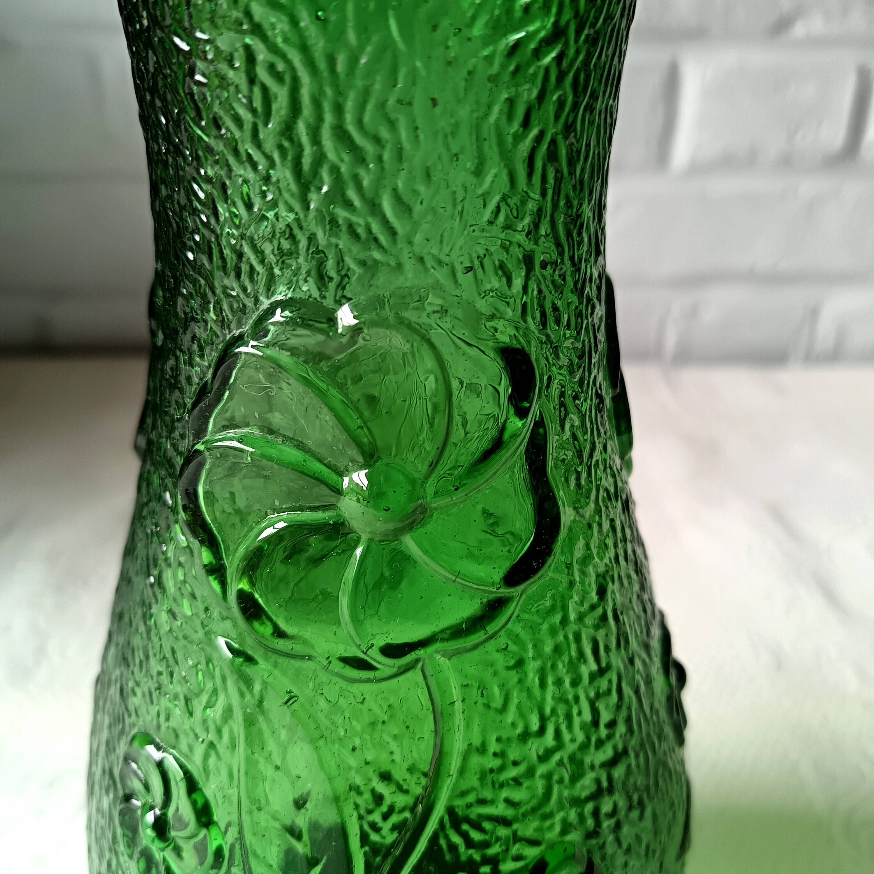 Large green glass vase circa 1950/1960, constantin italy