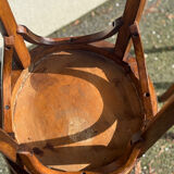 Set of four curved wooden stools stamped Baumann model 92.