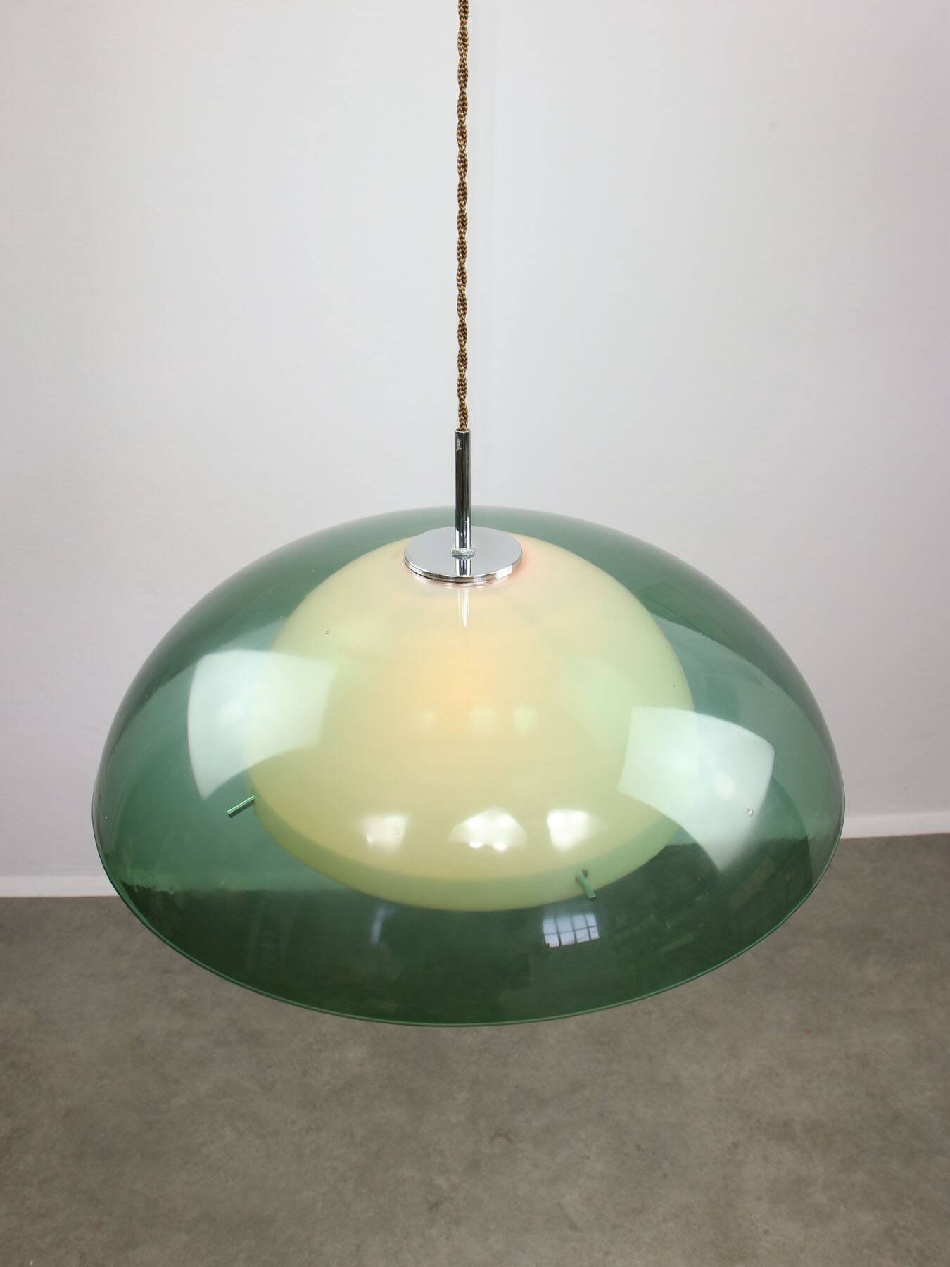 Italian Green Pendant Lamp in Plexiglass
