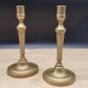 Duo round brass candle holders