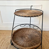 Metal and rattan dessert table Raoul Guys for Airborne 1950