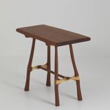 Contemporary handcrafted stool / end table in solid oak and ash wood
