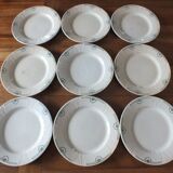 + 9 flat plates in Iron Earth Gien clara service +
