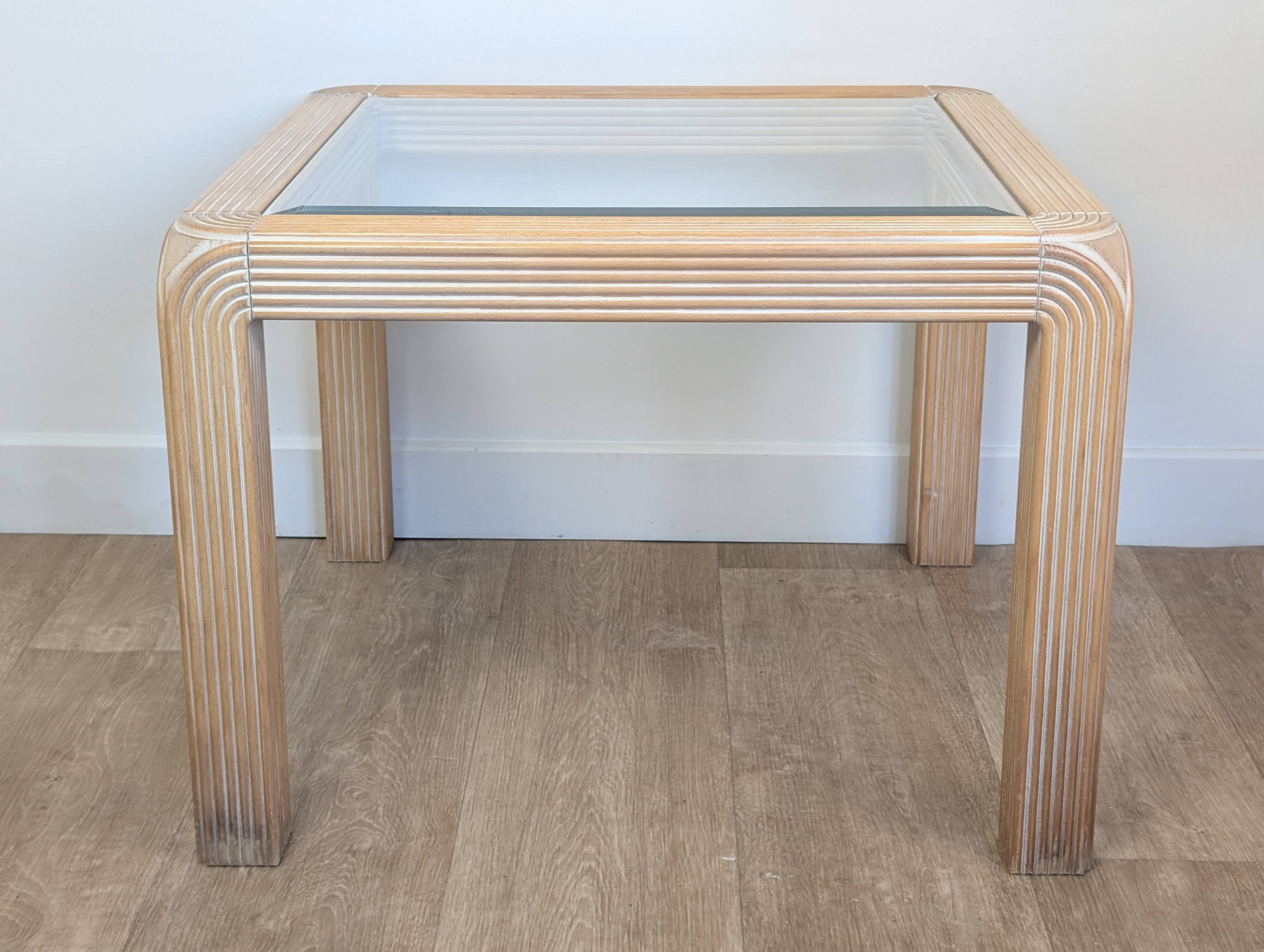 Wood and glass coffee table