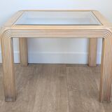 Table basse bois et verre