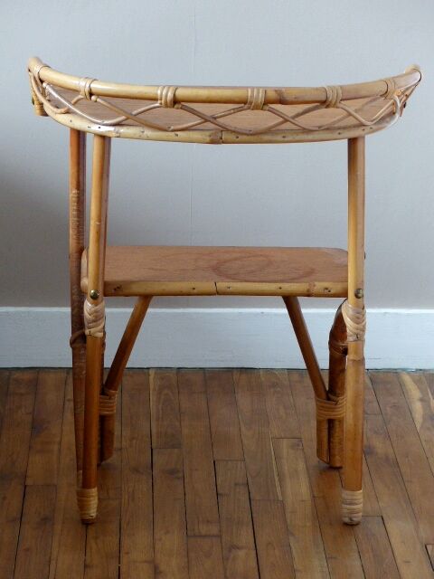Rattan and bamboo 70's bedside