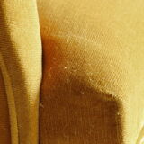 Mustard yellow velvet toad armchair