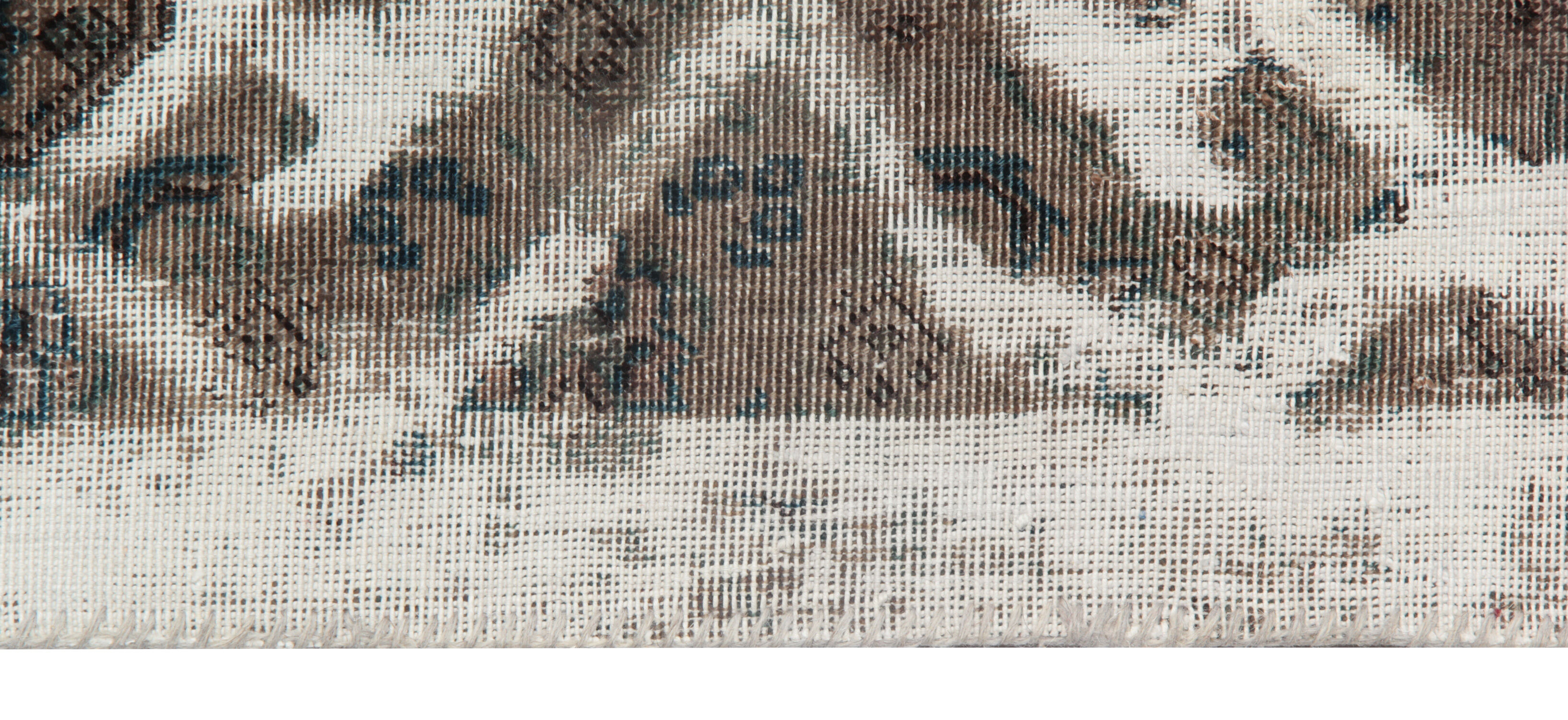 Traditional overdyed grey persian rug handwoven oriental living area rug 63x137cm