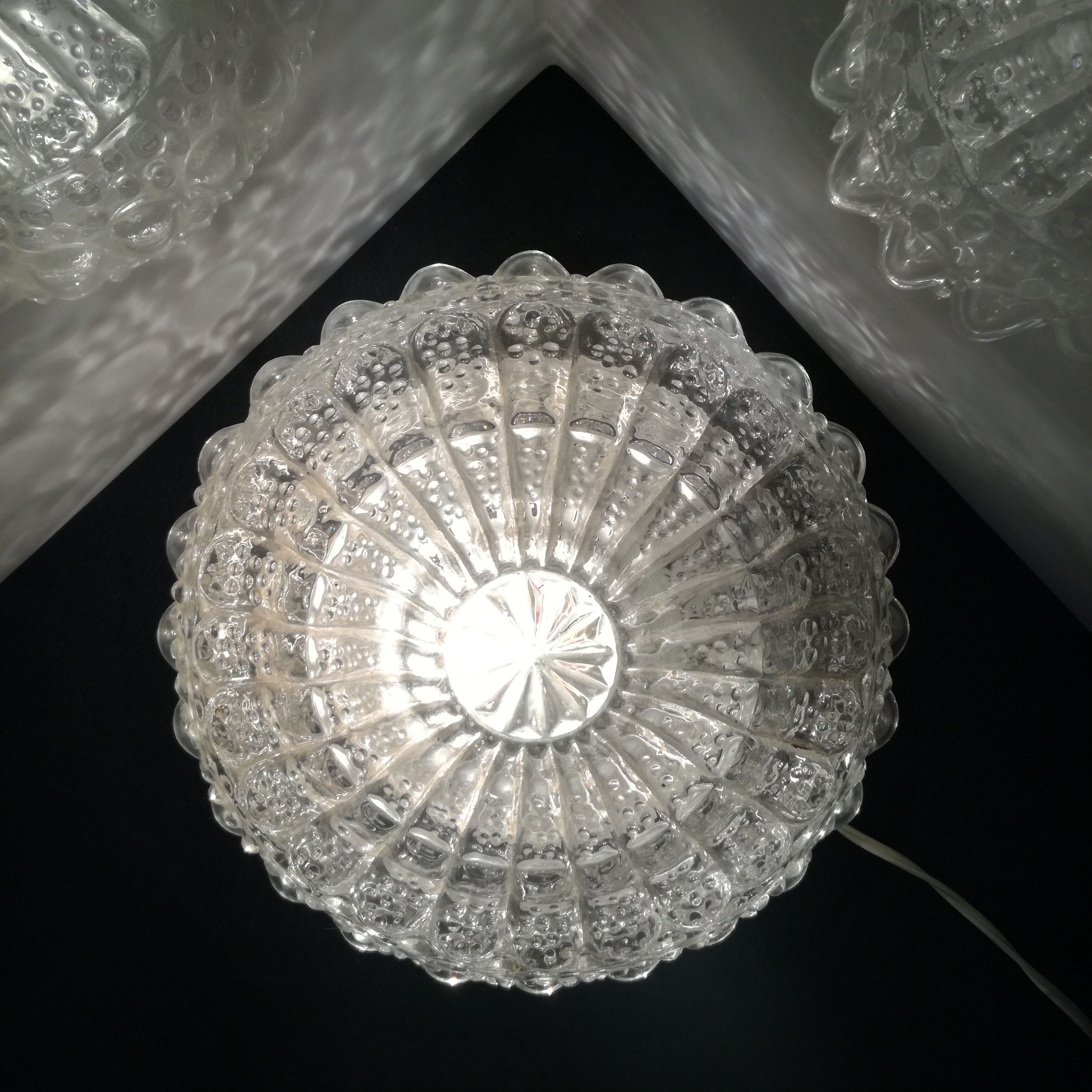 Round glass ceiling lights - $25