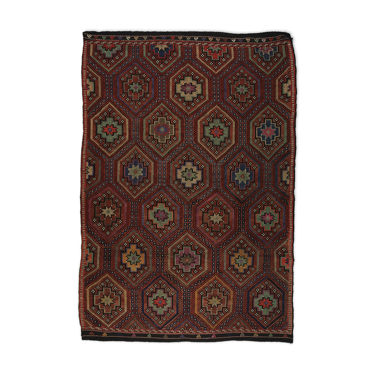 Anatolian handmade kilim rug 291 cm x 193 cm